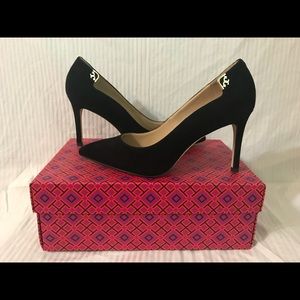Tory Burch Black Suede Elizabeth 85mm Pump Royal
